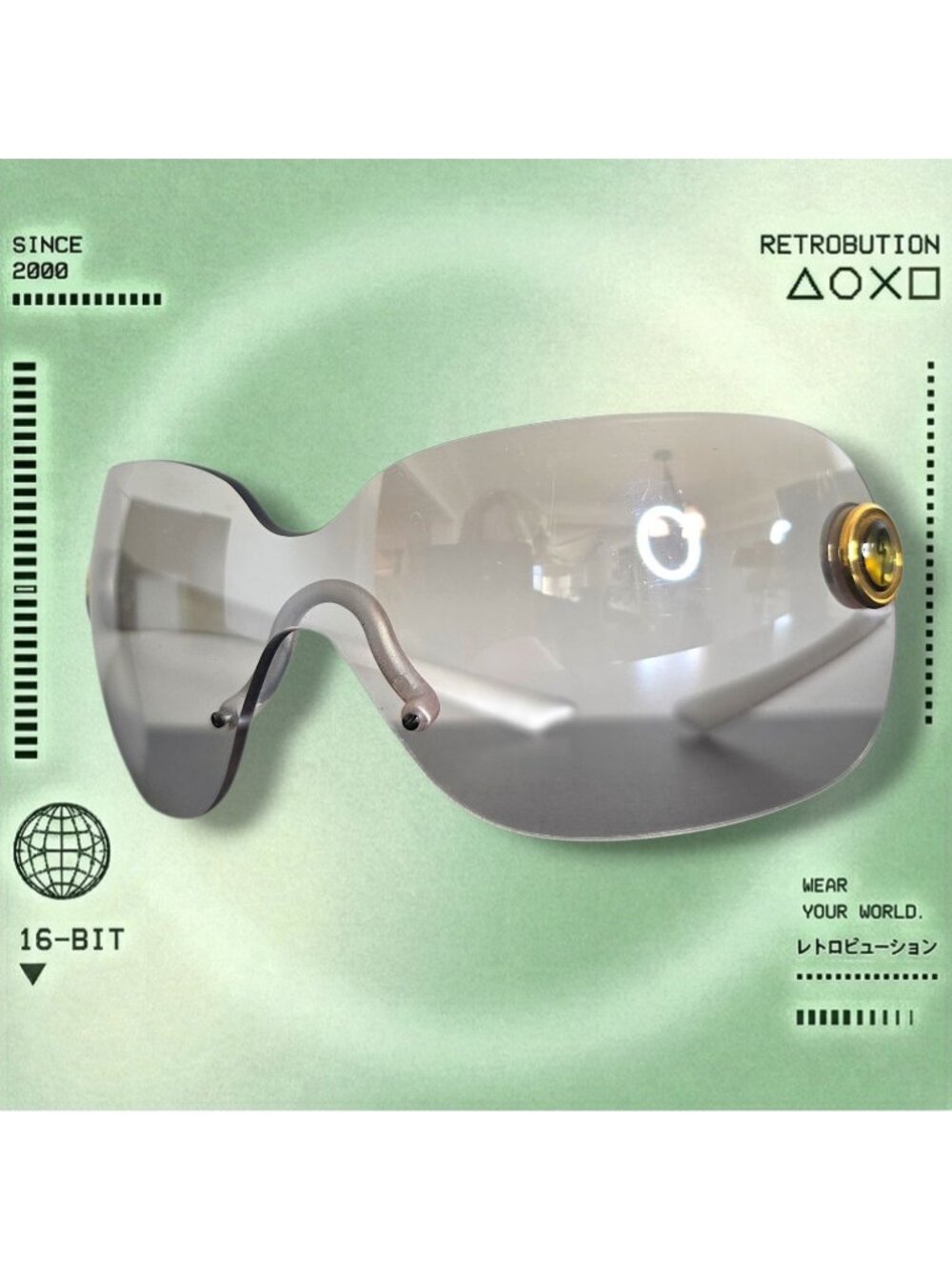 Y2k Gattinoni Shield Wrap Sunglasses Silver/Pink